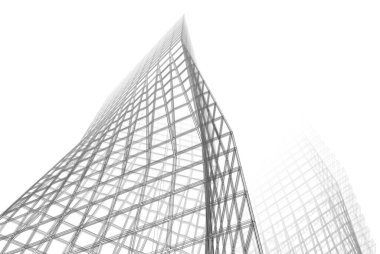 Mimari bina tasarımının 3 boyutlu illüstrasyonu