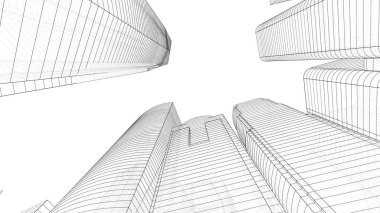 Mimari bina, kentsel kentsel illüstrasyon tasarımı, soyut arkaplan.