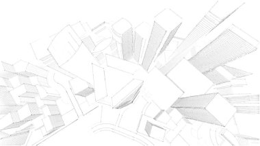 Mimari bina, kentsel kentsel illüstrasyon tasarımı, soyut arkaplan.