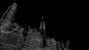 Mimari bina, kentsel kentsel illüstrasyon tasarımı, soyut arkaplan.