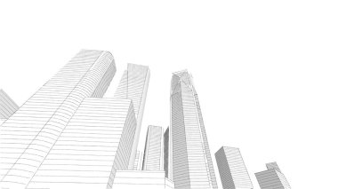 Mimari bina, kentsel kentsel illüstrasyon tasarımı, soyut arkaplan.