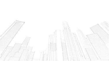 Mimari bina, kentsel kentsel illüstrasyon tasarımı, soyut arkaplan.