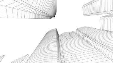 Mimari bina, kentsel kentsel illüstrasyon tasarımı, soyut arkaplan.