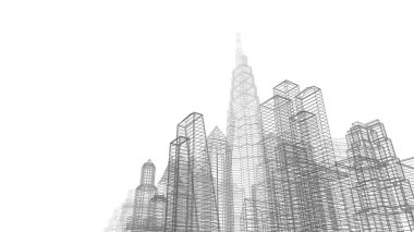 Mimari bina, kentsel kentsel illüstrasyon tasarımı, soyut arkaplan.