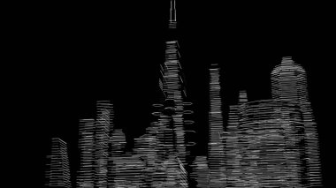 Mimari bina, kentsel kentsel illüstrasyon tasarımı, soyut arkaplan.