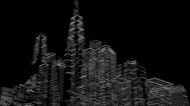 Mimari bina, kentsel kentsel illüstrasyon tasarımı, soyut arkaplan.