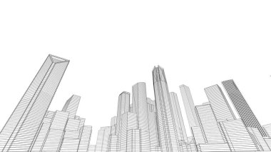 Mimari bina, kentsel kentsel illüstrasyon tasarımı, soyut arkaplan.