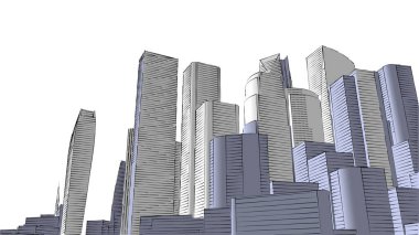 Mimari bina, kentsel kentsel illüstrasyon tasarımı, soyut arkaplan.