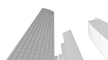 Mimari bina, kentsel kentsel illüstrasyon tasarımı, soyut arkaplan.