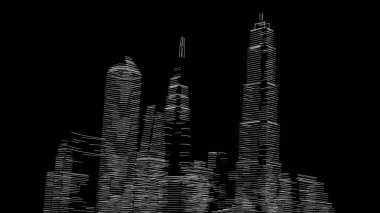 Mimari bina, kentsel kentsel illüstrasyon tasarımı, soyut arkaplan.