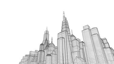 Mimari bina, kentsel kentsel illüstrasyon tasarımı, soyut arkaplan.