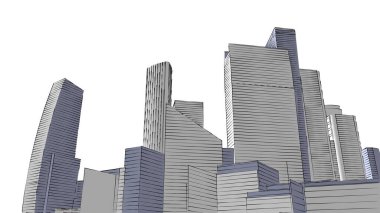 Mimari bina, kentsel kentsel illüstrasyon tasarımı, soyut arkaplan.