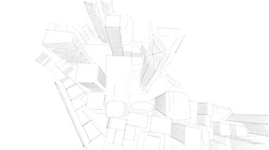 Mimari bina, kentsel kentsel illüstrasyon tasarımı, soyut arkaplan.