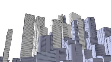 Mimari bina, kentsel kentsel illüstrasyon tasarımı, soyut arkaplan.