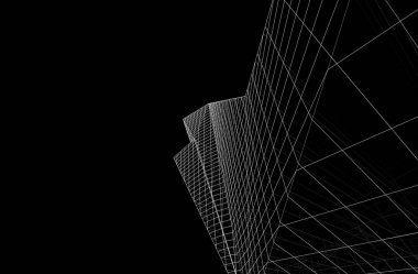 Mimari bina tasarımının 3 boyutlu illüstrasyonu