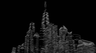 Mimari bina, kentsel kentsel illüstrasyon tasarımı, soyut arkaplan.