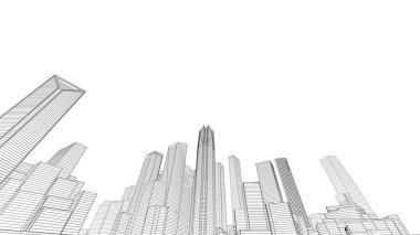 Mimari bina, kentsel kentsel illüstrasyon tasarımı, soyut arkaplan.