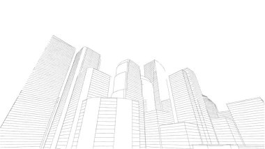 Mimari bina, kentsel kentsel illüstrasyon tasarımı, soyut arkaplan.