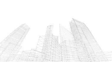 Mimari bina, kentsel kentsel illüstrasyon tasarımı, soyut arkaplan.