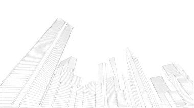 Mimari bina, kentsel kentsel illüstrasyon tasarımı, soyut arkaplan.