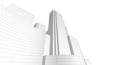 Mimari bina, kentsel kentsel illüstrasyon tasarımı, soyut arkaplan.