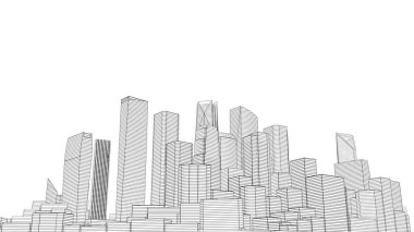 Mimari bina, kentsel kentsel illüstrasyon tasarımı, soyut arkaplan.