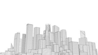 Mimari bina, kentsel kentsel illüstrasyon tasarımı, soyut arkaplan.