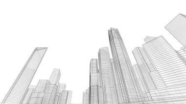 Mimari bina, kentsel kentsel illüstrasyon tasarımı, soyut arkaplan.