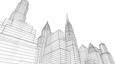 Mimari bina, kentsel kentsel illüstrasyon tasarımı, soyut arkaplan.