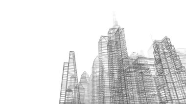 Mimari bina, kentsel kentsel illüstrasyon tasarımı, soyut arkaplan.