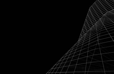 Mimari bina tasarımının 3 boyutlu illüstrasyonu