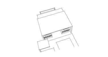  Mimari bina tasarımının 3 boyutlu illüstrasyonu