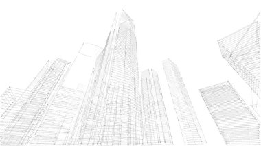 Mimari bina, kentsel kentsel illüstrasyon tasarımı, soyut arkaplan.