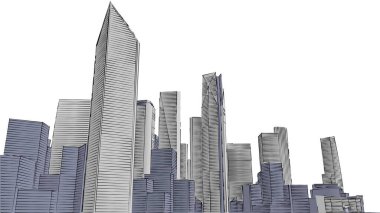 Mimari bina, kentsel kentsel illüstrasyon tasarımı, soyut arkaplan.