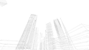 Mimari bina, kentsel kentsel illüstrasyon tasarımı, soyut arkaplan.