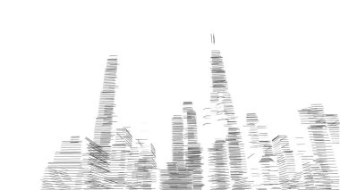 Mimari bina, kentsel kentsel illüstrasyon tasarımı, soyut arkaplan.