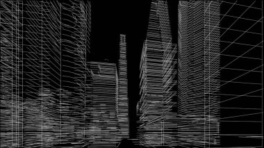 Mimari bina, kentsel kentsel illüstrasyon tasarımı, soyut arkaplan.