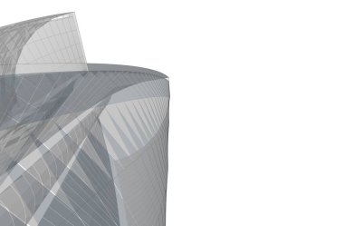 Mimari bina tasarımının 3 boyutlu illüstrasyonu