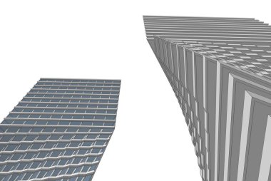 Mimari bina tasarımının 3 boyutlu illüstrasyonu