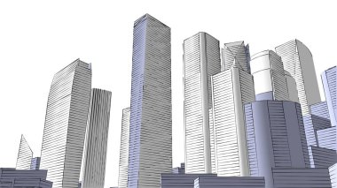 Mimari bina, kentsel kentsel illüstrasyon tasarımı, soyut arkaplan.