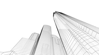 Mimari bina, kentsel kentsel illüstrasyon tasarımı, soyut arkaplan.