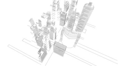 Mimari bina, kentsel kentsel illüstrasyon tasarımı, soyut arkaplan.