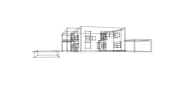Ilustração Projeto Edifício Arquitetura — Fotografia de Stock