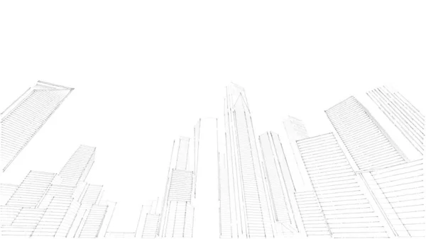 Architektura Budynek Budowa Miejski Ilustracja Projekt Abstrakcyjne Tło — Zdjęcie stockowe