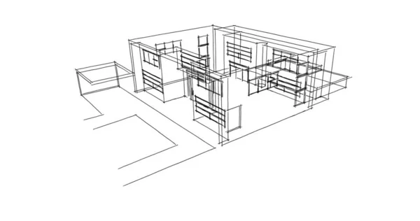 Ilustração Projeto Edifício Arquitetura — Fotografia de Stock