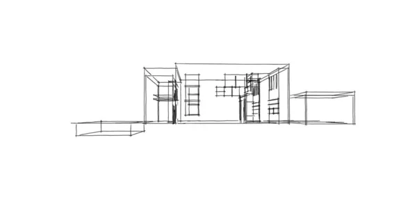 Иллюстрация Архитектурного Дизайна Здания — стоковое фото
