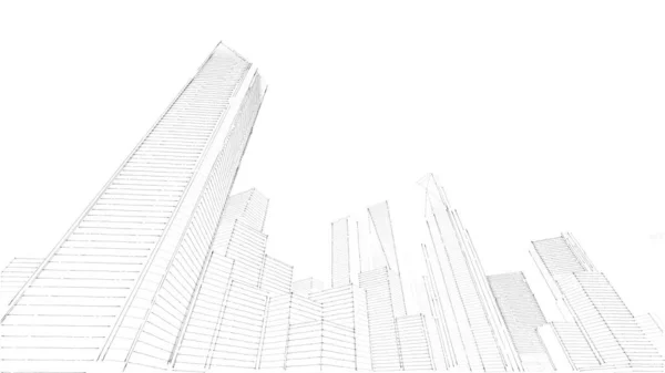 Architektura Budynek Budowa Miejski Ilustracja Projekt Abstrakcyjne Tło — Zdjęcie stockowe
