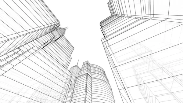 Mimari bina, kentsel kentsel illüstrasyon tasarımı, soyut arkaplan.