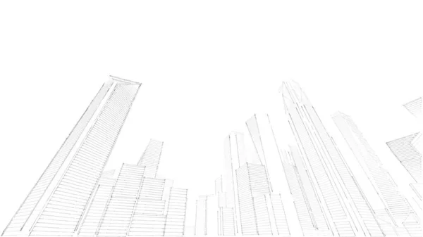 Építészet Épület Építés Városi Illusztráció Tervezés Elvont Háttér — Stock Fotó