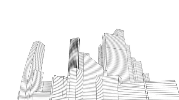 Architektur Hochbau Städtische Illustration Design Abstrakter Hintergrund — Stockfoto